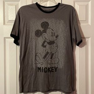 Gray and navy blue Mickey ringer tee